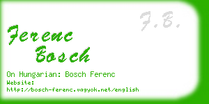 ferenc bosch business card